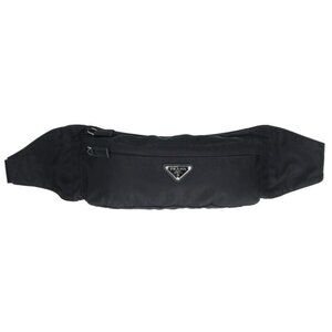 Prada Triangle Logo Plain Nylon Waist Bag